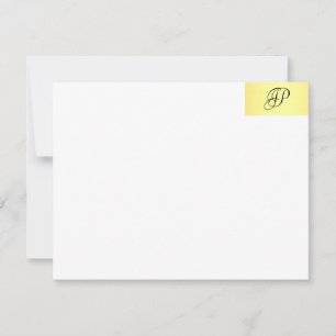 Hand Script Monogrammed Name Faux Gold Chic Card