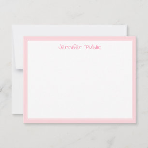 Hand Script Name Text Pink Border Modern Template