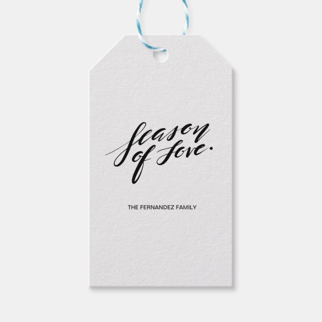 hand script season of love gift tag (Front)
