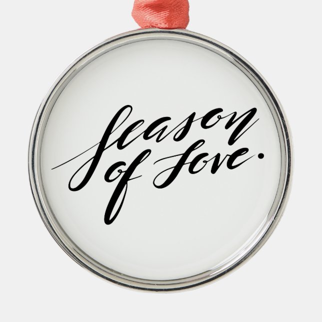 hand script season of love metal tree decoration (Front)