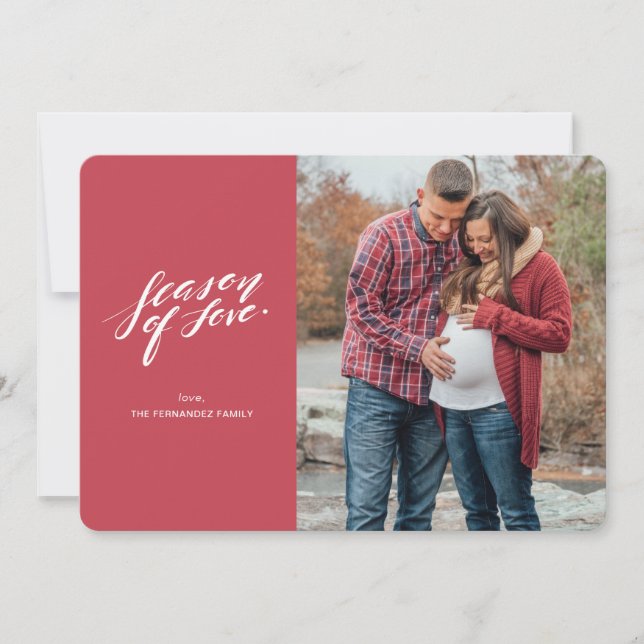 hand script season of love Photo Card (Front)
