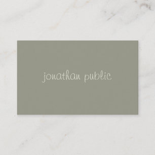 Hand Script Simple Modish Elegant Green Template Business Card