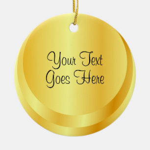 Hand Script Template Faux Gold Metallic Look Ceramic Tree Decoration