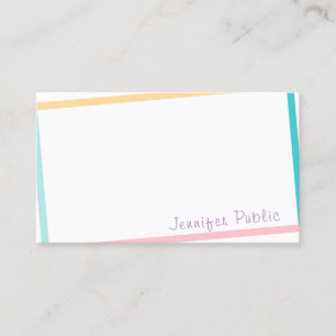 Hand Script Text Creative Colourful Modern Design Business Card