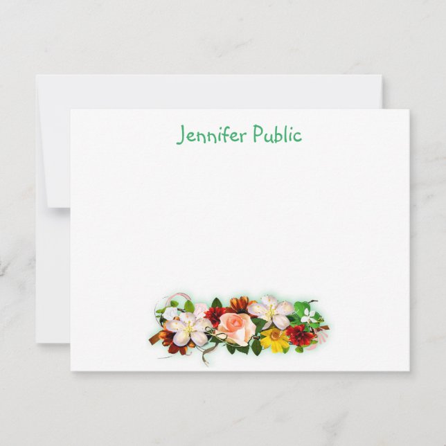 Hand Script Text Watercolor Flowers Art Template (Front)
