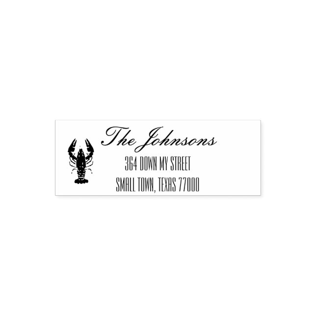 Hand Scripted Crawfish Self-inking Stamp (Design)