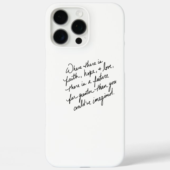 Hand-Scripted Faith Hope and Love Spiritual Case-Mate iPhone Case (Back)