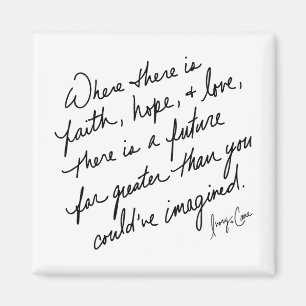 Hand-Scripted Faith Hope and Love Spiritual Magnet