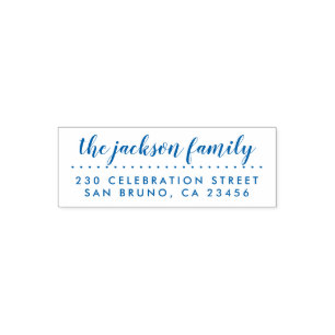 Hand Scripted Family Name Return Address Self-inking Stamp