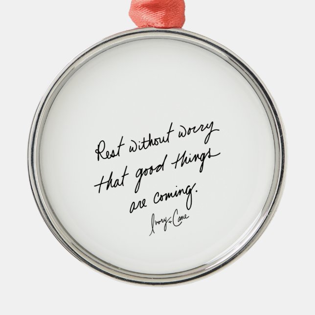 Hand-Scripted Good Things Inspirational Metal Tree Decoration (Front)
