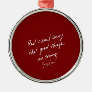 Hand-Scripted Good Things Red Inspirational Metal Tree Decoration