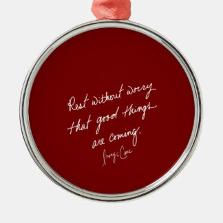 Hand-Scripted Good Things Red Inspirational Metal Tree Decoration