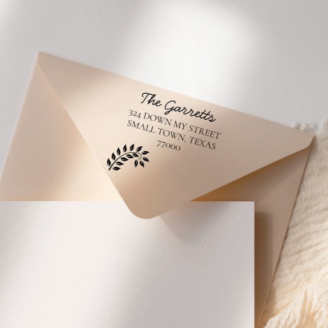 Hand Scripted Leaf Return Address Self-inking Stamp (Creator Uploaded)