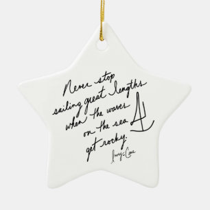 Hand-Scripted Never Stop Sailing Inspirational Ceramic Tree Decoration