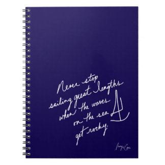 Hand-Scripted Never Stop Sailing Spiral Notebook