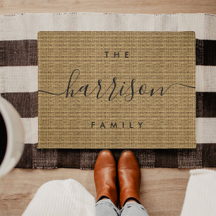 Hand Scripted Personalised Family Doormat