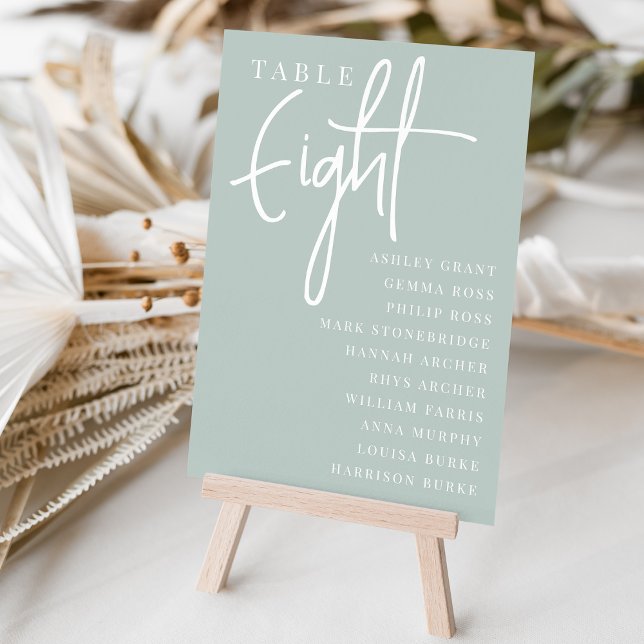 Hand Scripted Table EIGHT + Guest Names Number (Creator Uploaded)
