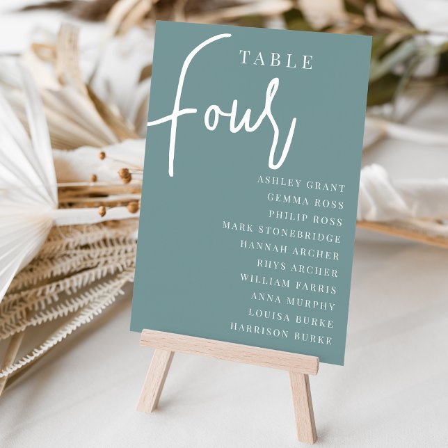 Hand Scripted Table FOUR + Guest Names Number (Creator Uploaded)
