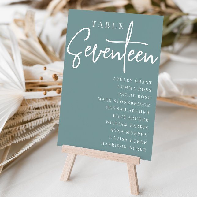 Hand Scripted Table SEVENTEEN + Guest Names Number (Creator Uploaded)