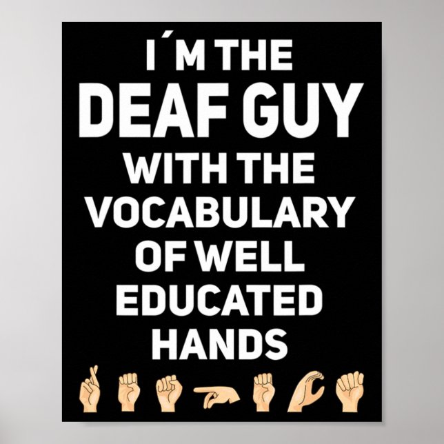Hand Sign Language ASL Hand gesture deaf awareness (Front)