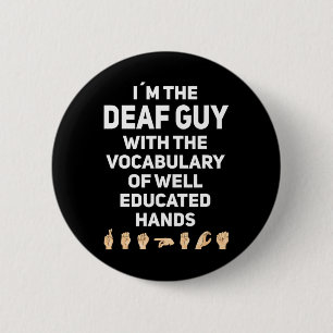Hand Sign Language ASL Hand gesture deaf awareness 6 Cm Round Badge