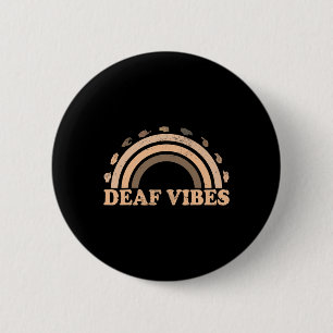 Hand Sign Language ASL Hand gesture deaf vibes awa 6 Cm Round Badge