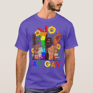 Hand Sign Language Say Gay Talking LGBT Gay Pride T-Shirt