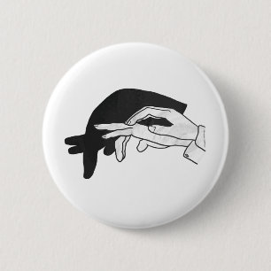 Hand Silhouette Anteater 6 Cm Round Badge