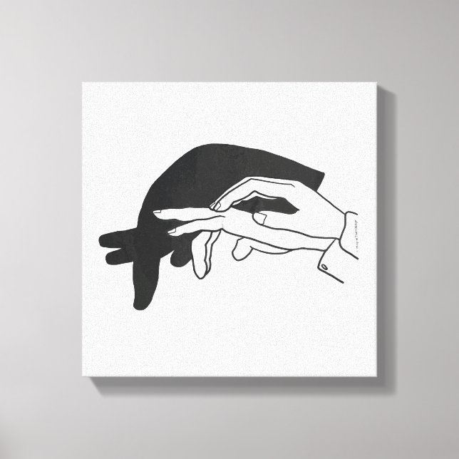Hand Silhouette Anteater Canvas Print (Front)
