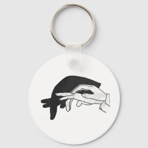 Hand Silhouette Anteater Key Ring