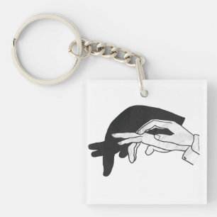 Hand Silhouette Anteater Key Ring