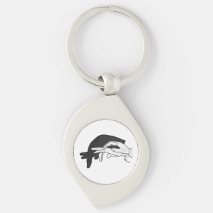 Hand Silhouette Anteater Key Ring