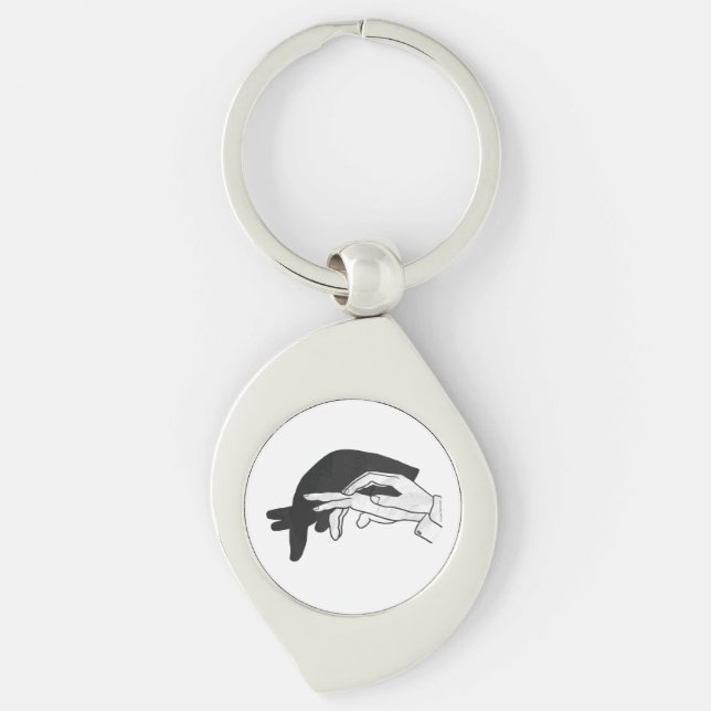 Hand Silhouette Anteater Key Ring (Front)