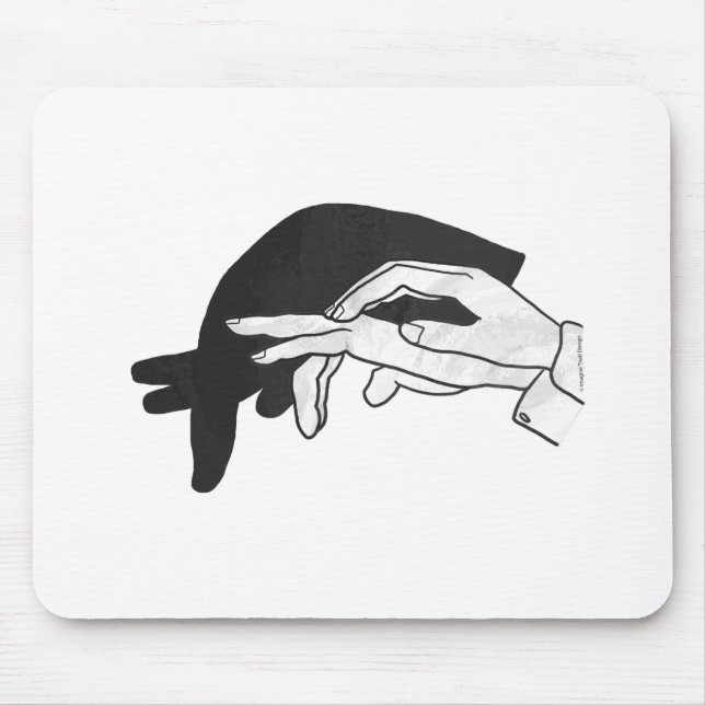 Hand Silhouette Anteater Mouse Mat (Front)