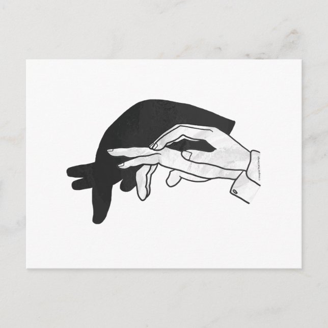Hand Silhouette Anteater Postcard (Front)