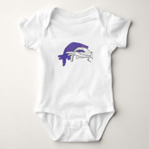 Hand Silhouette Anteater Purple Baby Bodysuit
