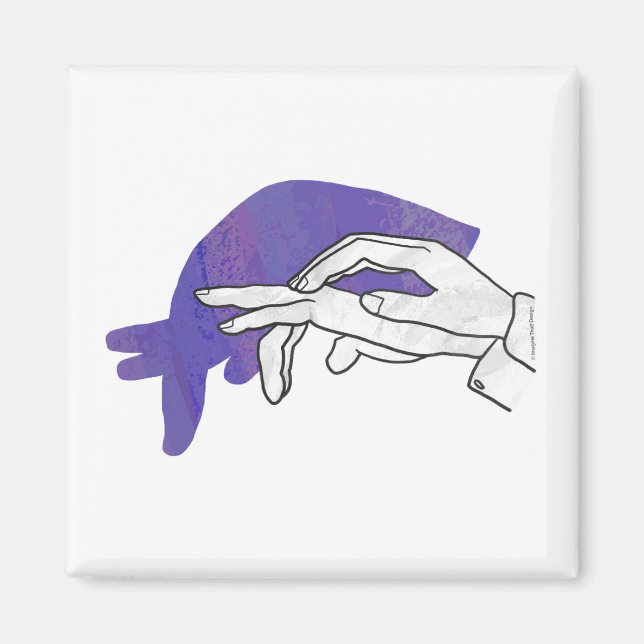 Hand Silhouette Anteater Purple Magnet (Front)