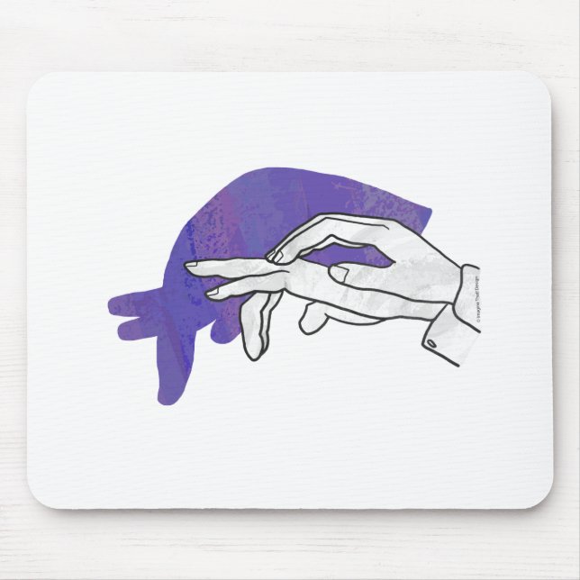 Hand Silhouette Anteater Purple Mouse Mat (Front)