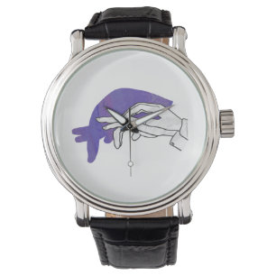 Hand Silhouette Anteater Purple Watch