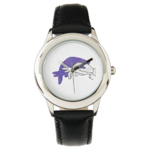 Hand Silhouette Anteater Purple Watch