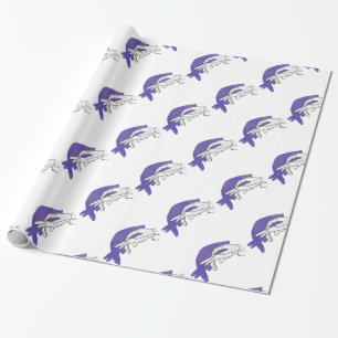 Hand Silhouette Anteater Purple Wrapping Paper
