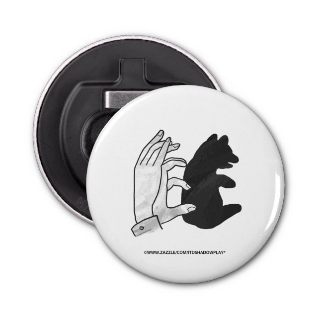 Hand Silhouette Bear Cub Bottle Opener (Front)