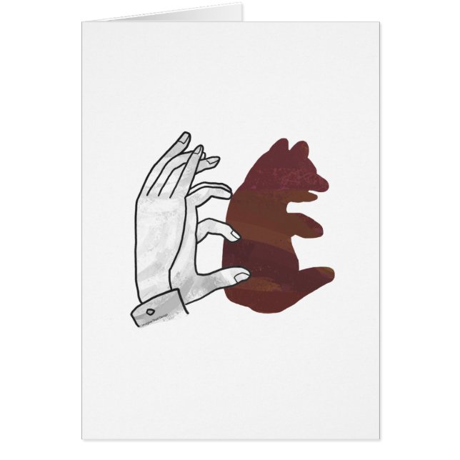 Hand Silhouette Bear Cub Brown (Front)