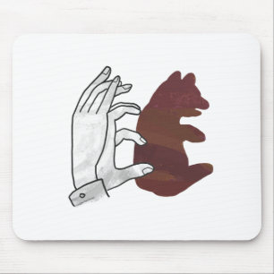Hand Silhouette Bear Cub Brown Mouse Mat