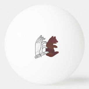 Hand Silhouette Bear Cub Brown Ping Pong Ball