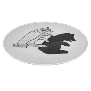 Hand Silhouette Bear Cub Cutting Board