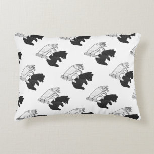 Hand Silhouette Bear Cub Decorative Cushion