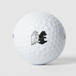 Hand Silhouette Bear Cub Golf Balls