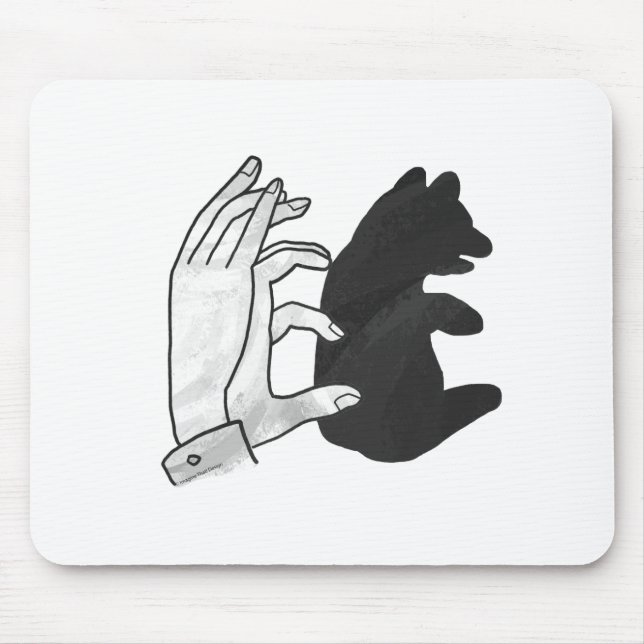 Hand Silhouette Bear Cub Mouse Mat (Front)