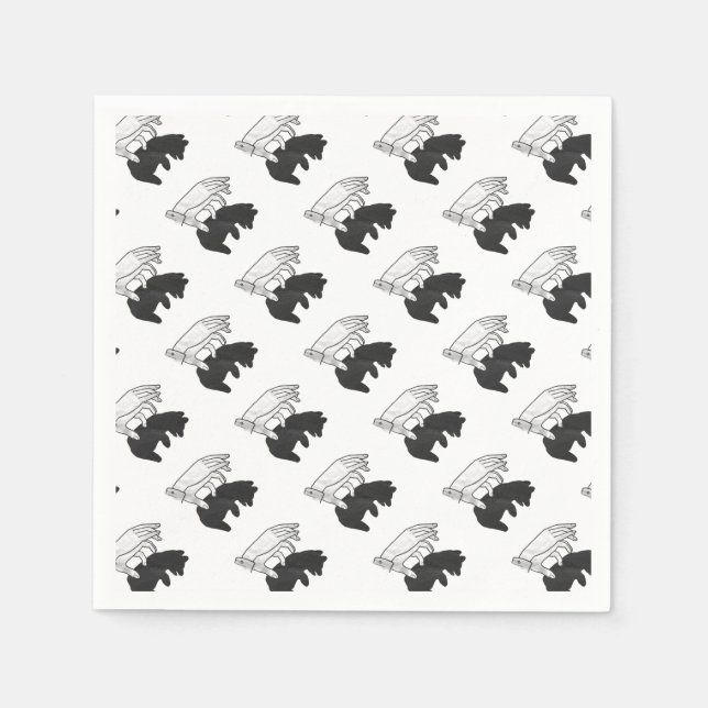 Hand Silhouette Bear Cub Napkin (Front)
